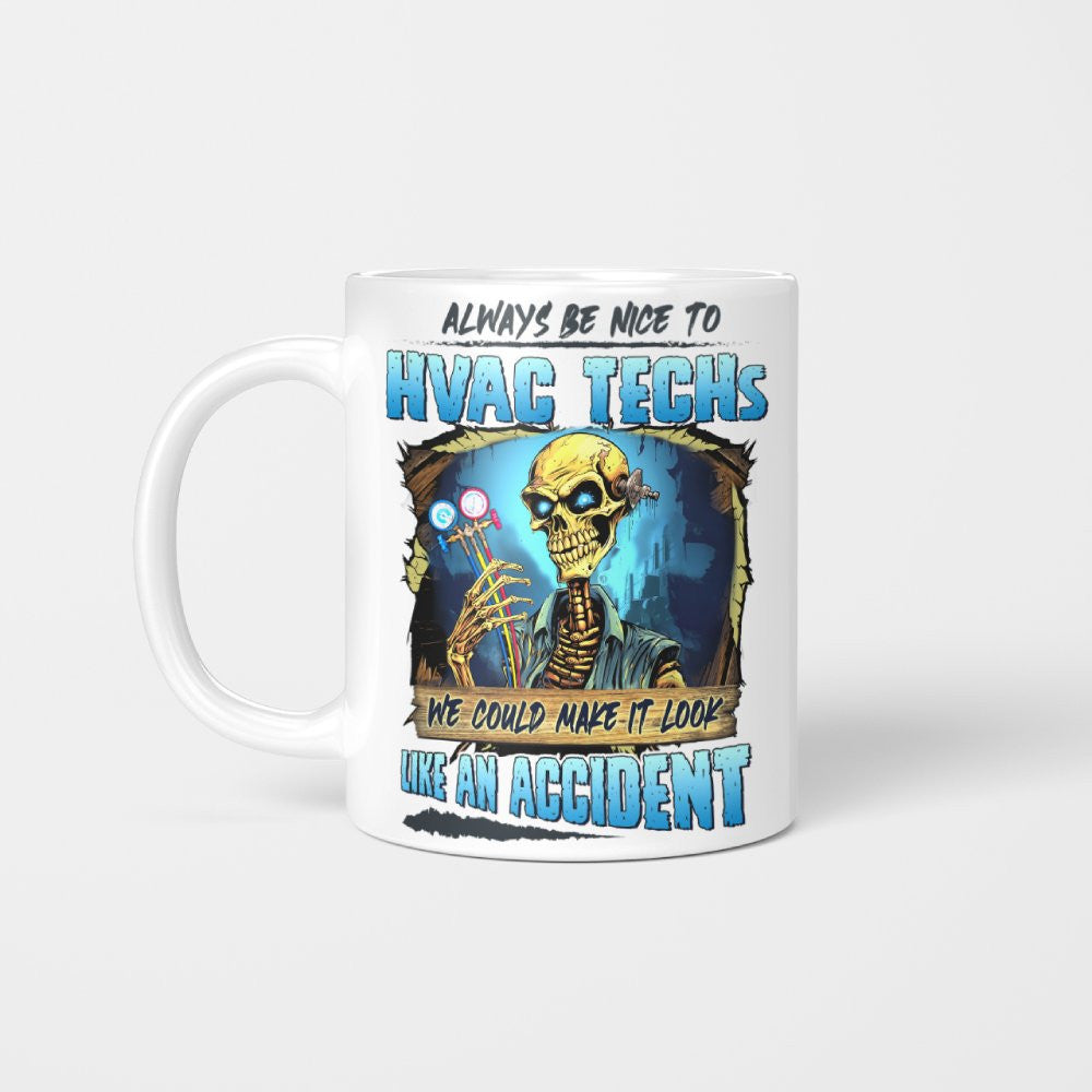 Always Be Nice HVAC Tech Apparel - Funny Skull T-Shirt, Hoodie & More - grunx260804-0099