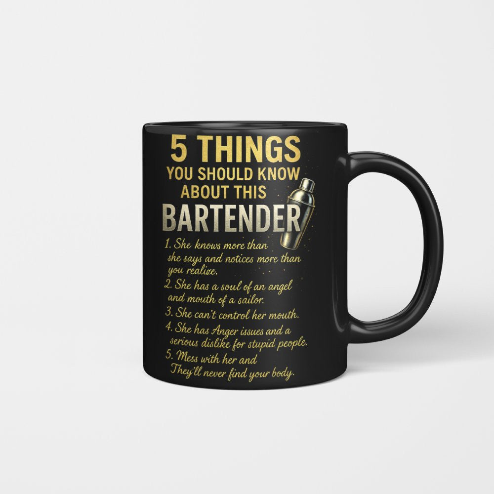 5 Things You Should Know About This Bartender - Funny Quote T-Shirt, Hoodie & More - grunx260804-0038