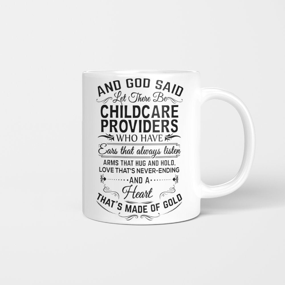 And God Said Childcare Providers Made Of Gold - Appreciation T-Shirt, Hoodie & More - grunx260804-0163