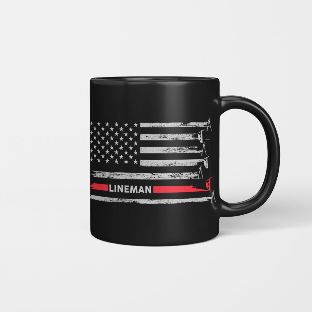 American Flag Lineman Apparel - Patriotic Utility Worker T-Shirt, Hoodie & More - grunx260804-0152