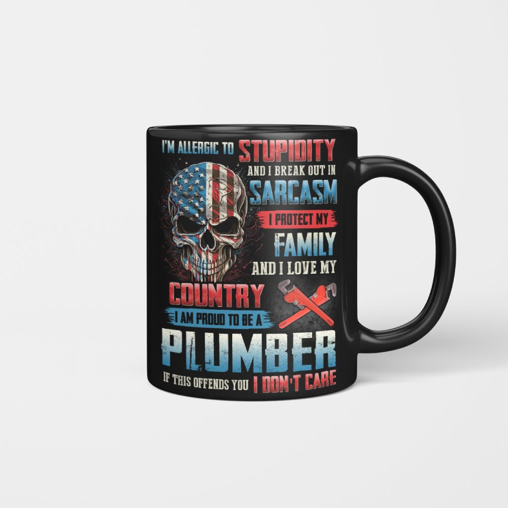 Allergic To Stupidity Plumber T-Shirts Hoodies Sweatshirts Long Sleeves - grunx260804-0091