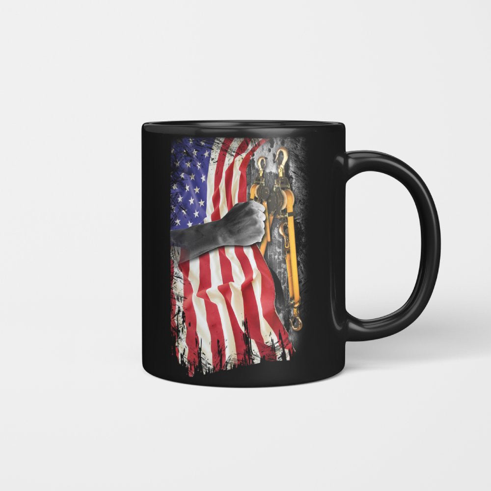American Flag Fist Binder - Patriotic Lineman Apparel T-Shirt, Hoodie & More - grunx260804-0144