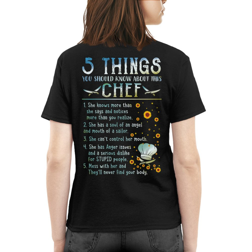 Chef 5 Things You Should Know Apparel - Funny Chef Quote T-Shirt, Hoodie & More - grunx260804-0055