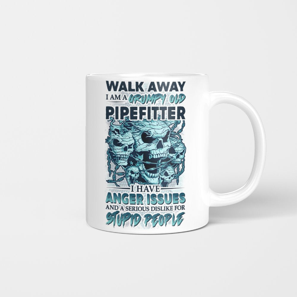 Grumpy Old Pipefitter Apparel - Skull Anger Issues T-Shirt, Hoodie & More - grunx260804-0173