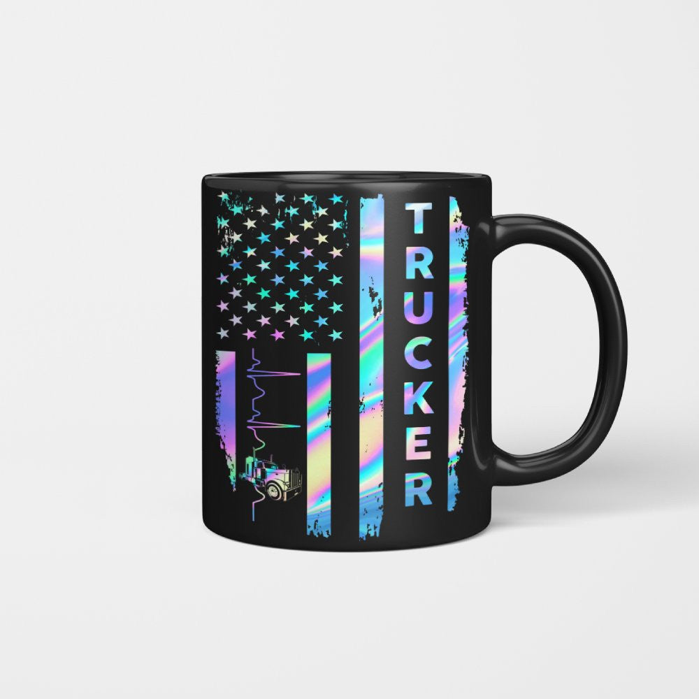 American Flag Holographic - Trucker Pride T-Shirt Hoodie & More - grunx260804-0151