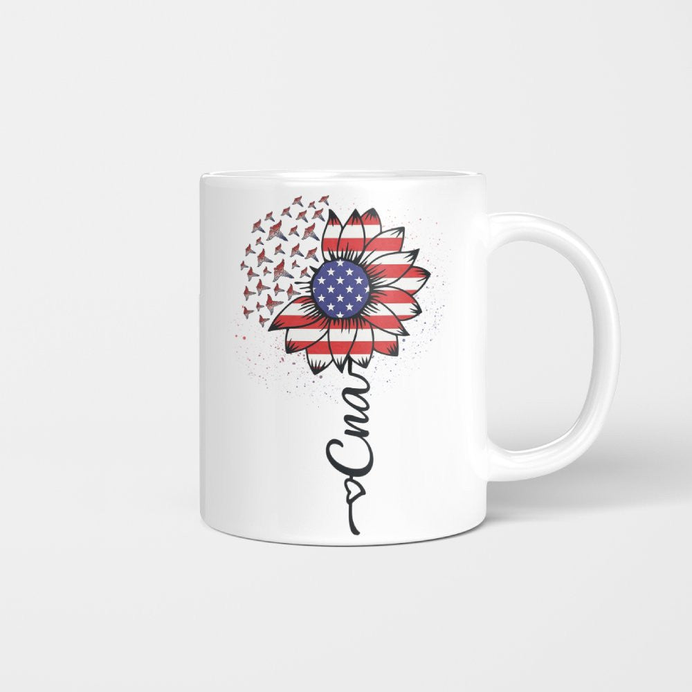 American Flag Flower CNA Apparel - Patriotic Heartbeat T-Shirt, Hoodie & More - grunx260804-0147