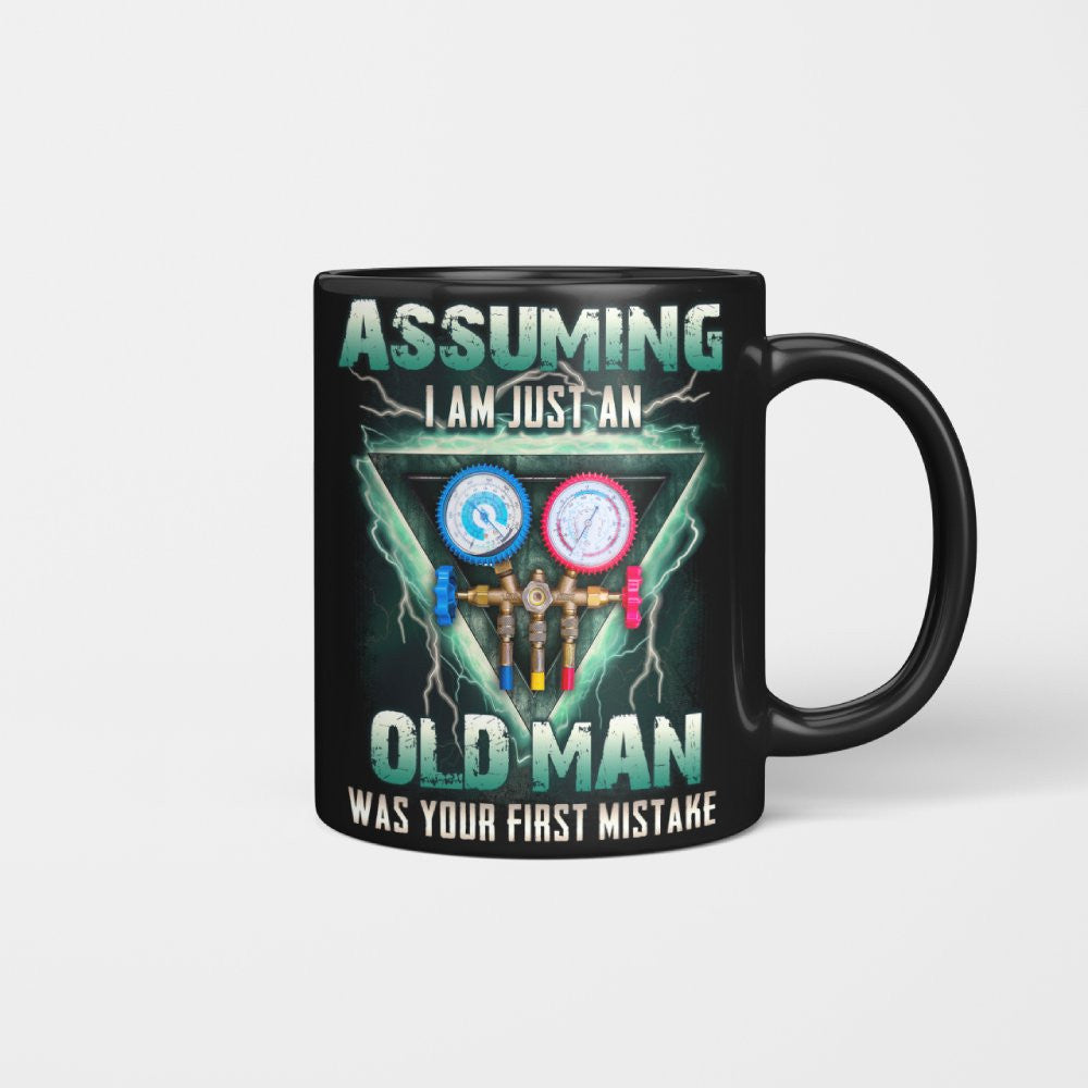 Assuming I'm Just An Old Man HVAC Apparel - Gauge Tool T-Shirt Hoodie & More - grunx260804-0220