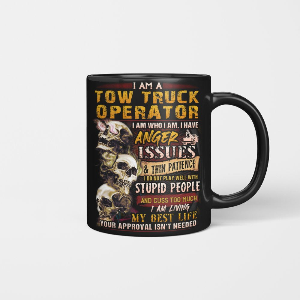Anger Issues Tow Truck Operator Apparel - Skull Attitude T-Shirt, Hoodie & More - grunx260804-0172