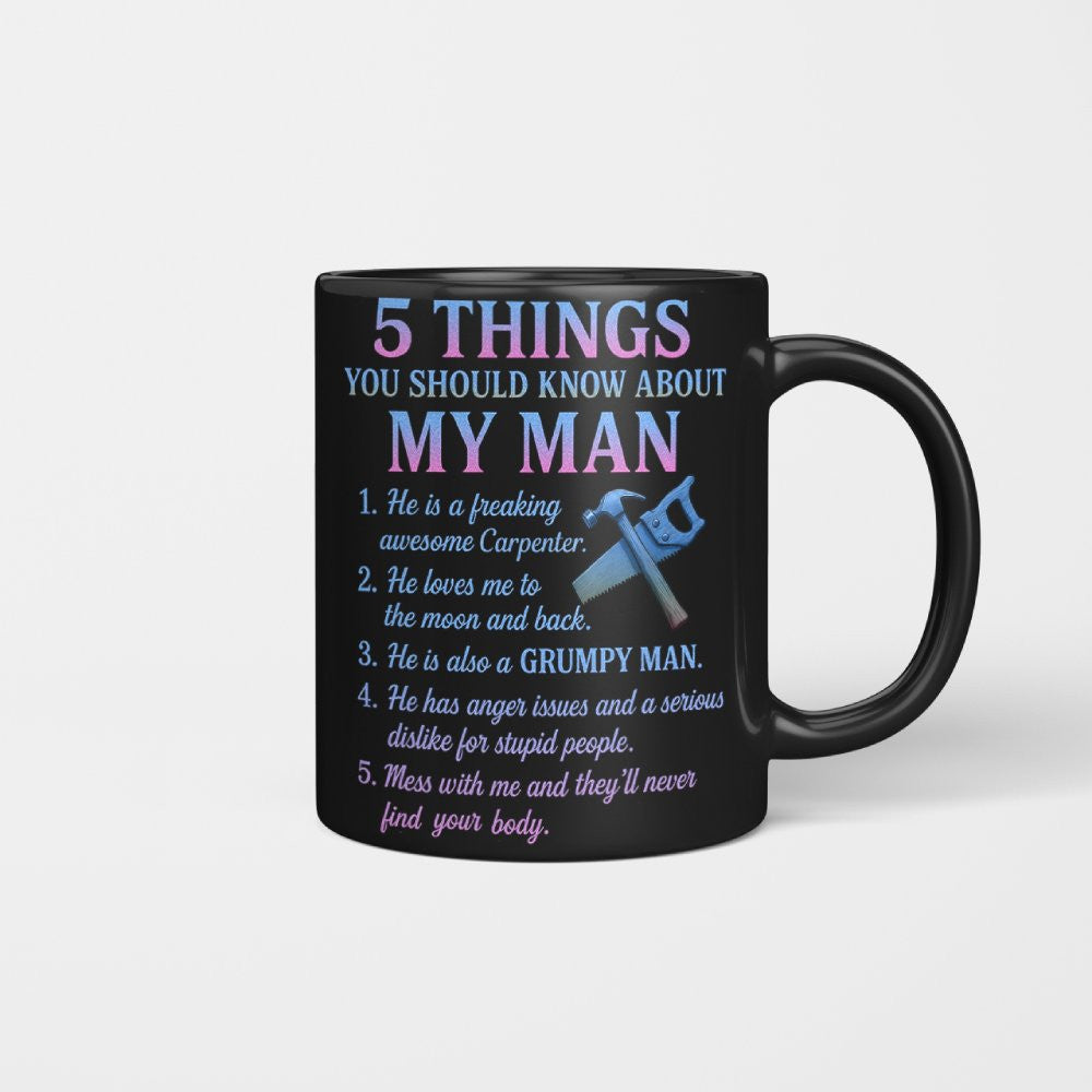 5 Things About My Man - Funny Carpenter T-Shirt, Hoodie & More - grunx260804-0003