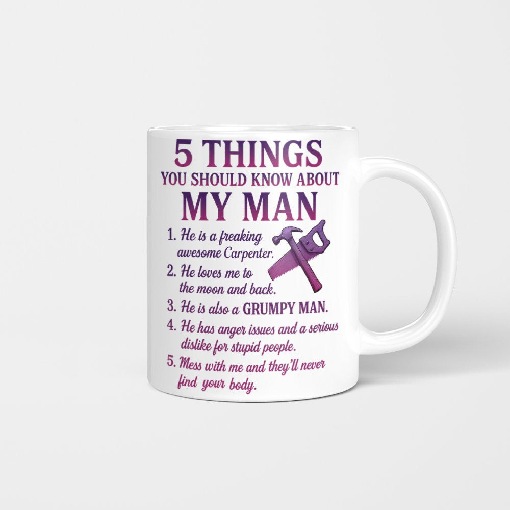 5 Things About My Carpenter Man Apparel - Funny Relationship T-Shirt, Hoodie & More - grunx260804-0001