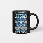 Grumpy Old Laborer Anger Apparel - Funny Laborer Skull T-Shirt, Hoodie & More - grunx260804-0185