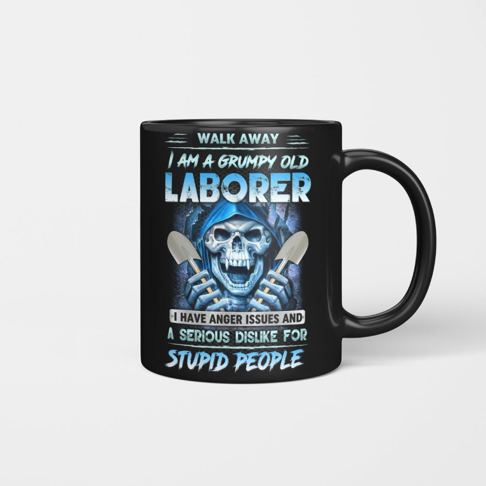 Grumpy Old Laborer Anger Apparel - Funny Laborer Skull T-Shirt, Hoodie & More - grunx260804-0185