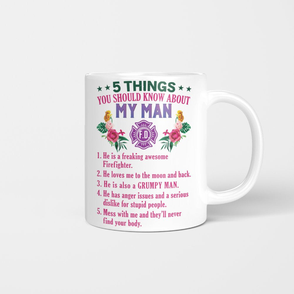 5 Things You Should Know - Firefighter Husband Humor T-Shirt, Hoodie & More - grunx260804-0042
