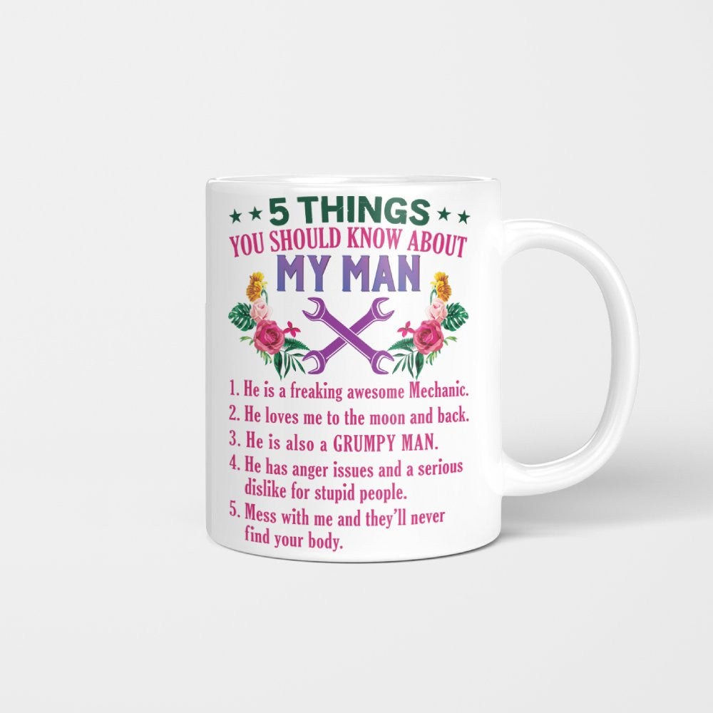 5 Things You Should Know - Mechanic Husband Humor T-Shirt, Hoodie & More - grunx260804-0045