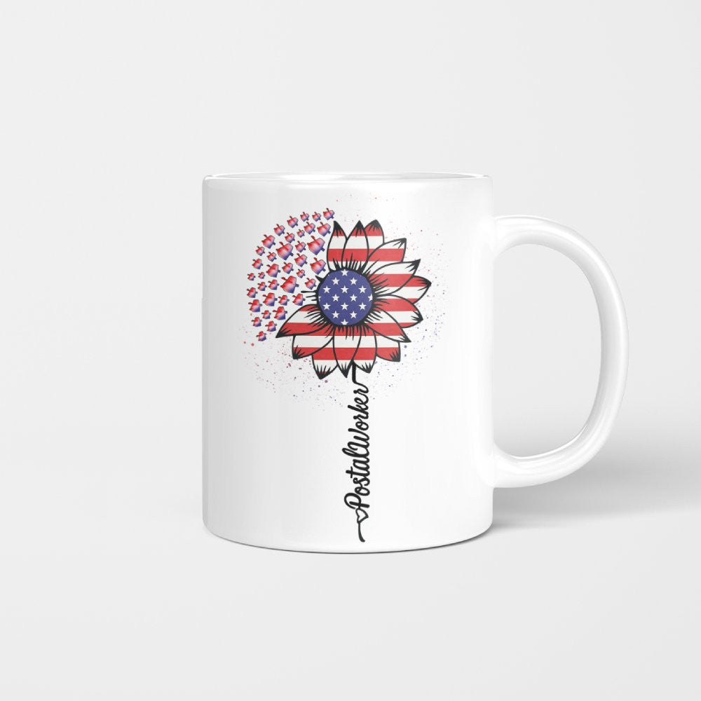 American Flag Flower Postal Worker Apparel - Patriotic T-Shirt, Hoodie & More - grunx260804-0149