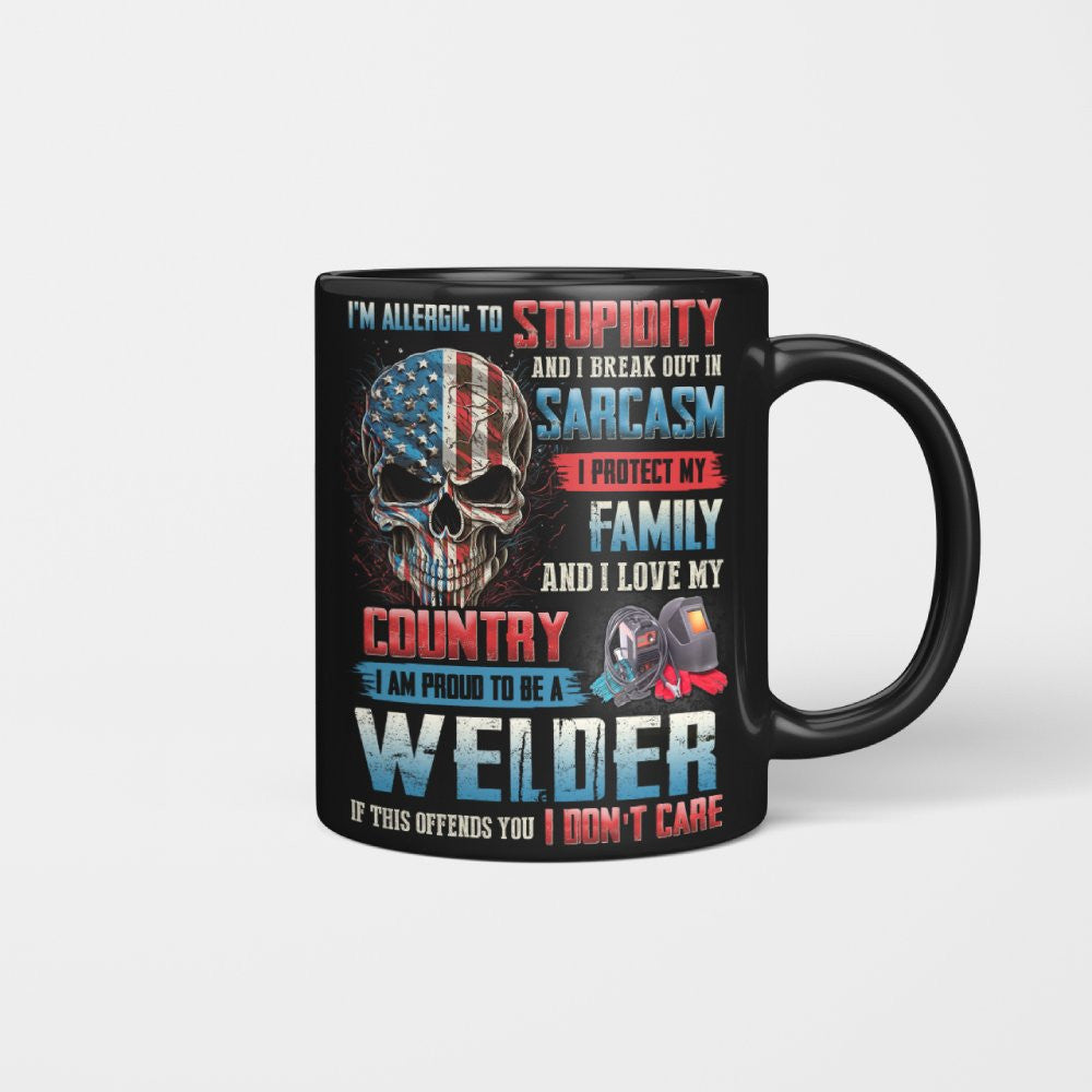 Allergic To Stupidity Welder T-Shirts Hoodies Sweatshirts Long Sleeves - grunx260804-0093