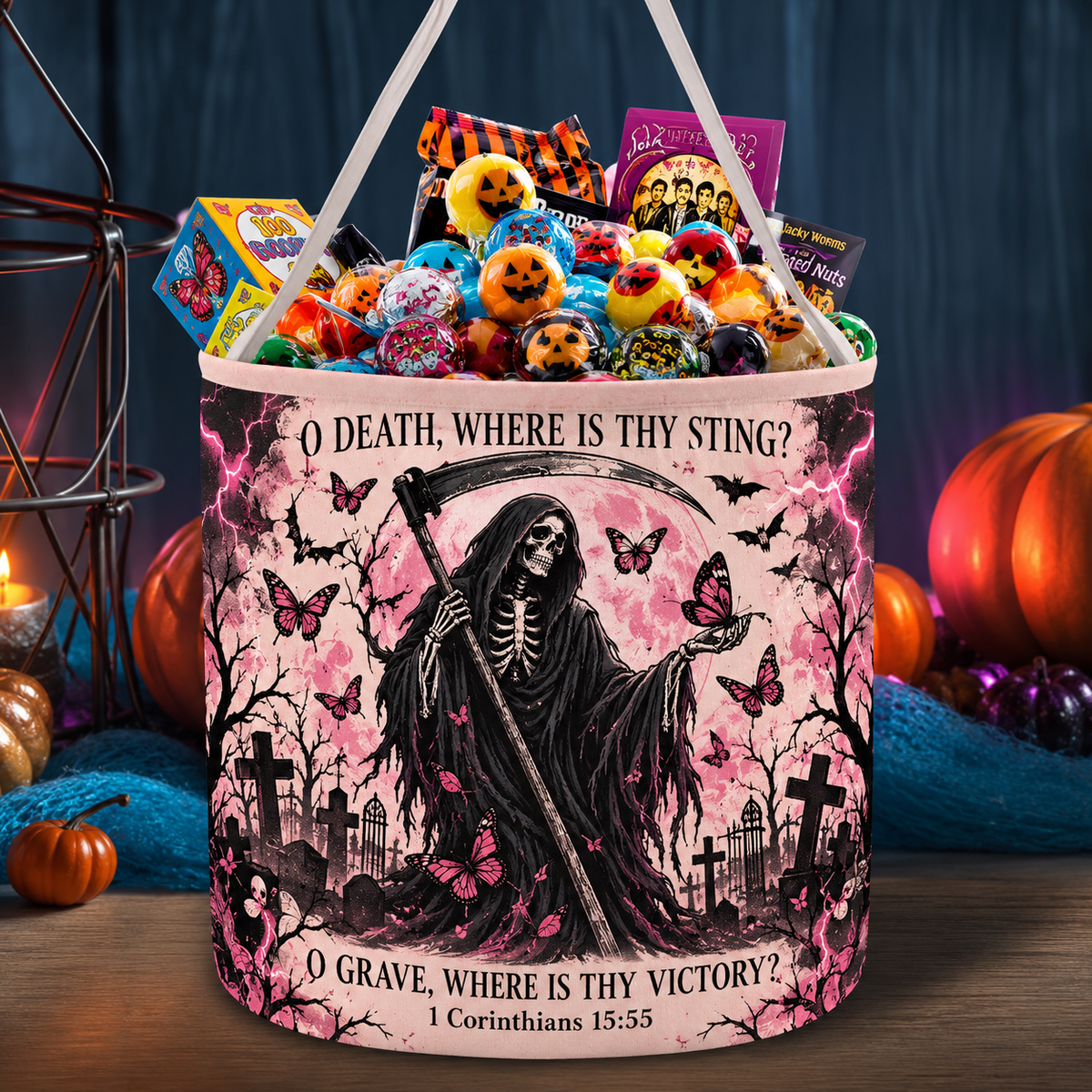 O Death Where Is Thy Sting Grim Reaper Candy Basket