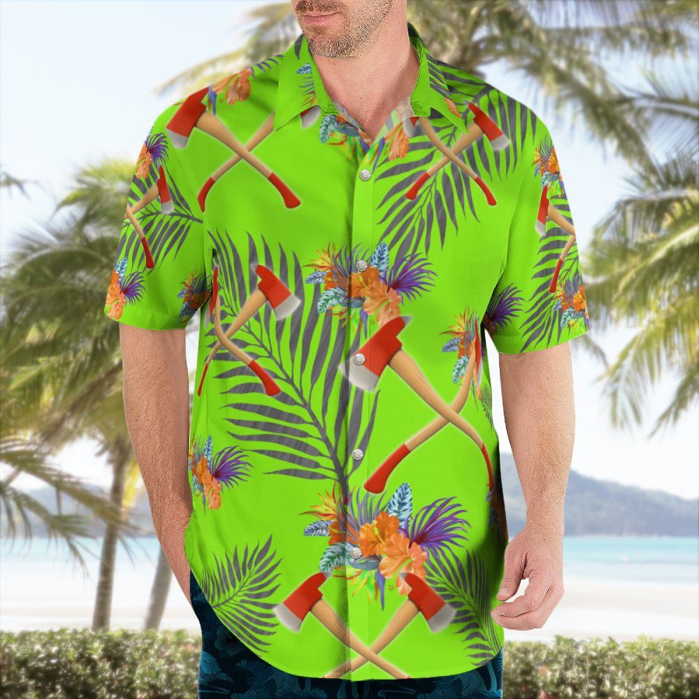 Awesome Firefighter- AOP Hawaiian Shirt - grunx260804-0119
