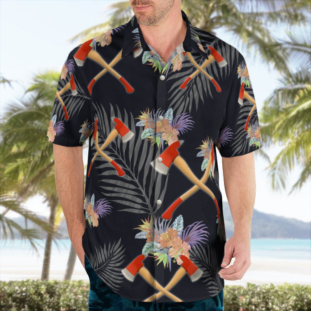 Awesome Firefighter-AOP Hawaii Shirt - grunx260804-0115