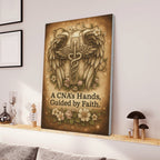 A CNA's Hands Guided By Faith - Portrait Canvas Wall Art - grunx260804-0063