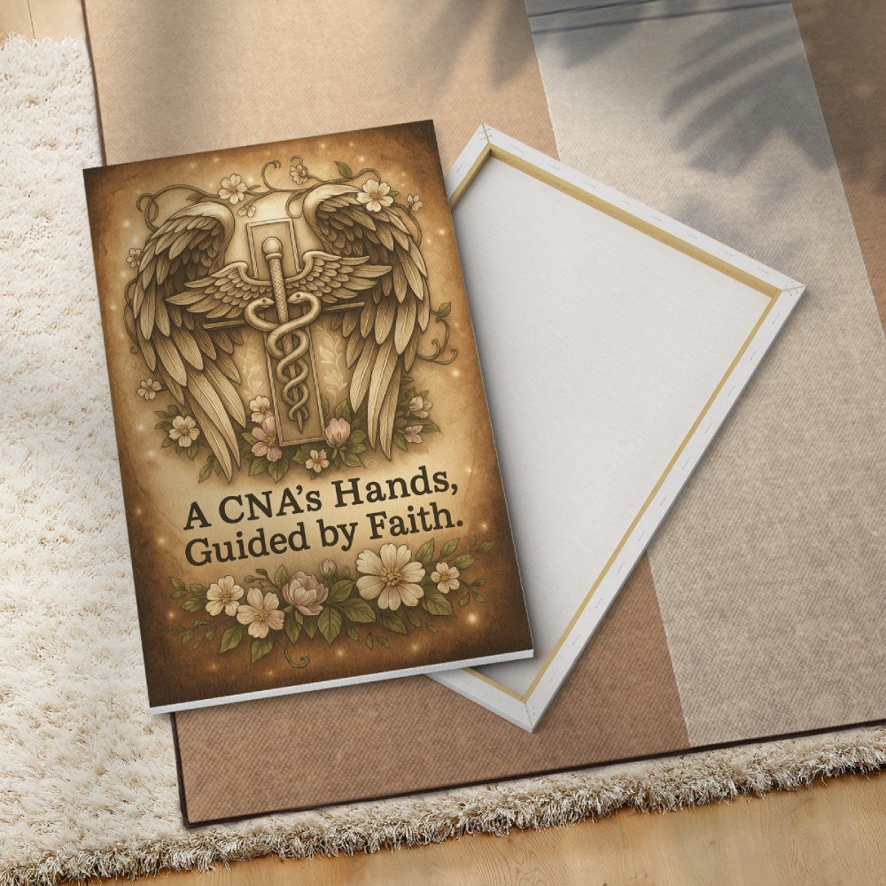 A CNA's Hands Guided By Faith - Portrait Canvas Wall Art - grunx260804-0063