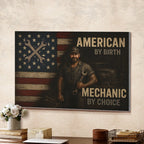 American By Birth Mechanic By Choice - Mechanic Canvas Poster - grunx260804-0135