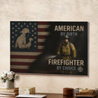 American By Birth Firefighter By Choice - Firefighter Canvas Poster - grunx260804-0127