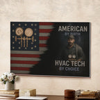 American By Birth HVAC Tech By Choice - HVAC Canvas Poster - grunx260804-0129