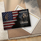 American By Birth, Lineman By Choice - Landscape Canvas Wall Art - grunx260804-0133
