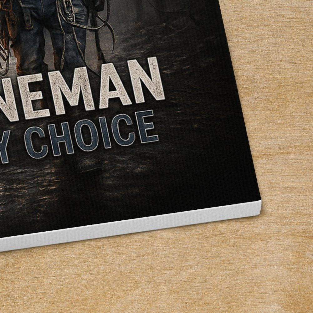American By Birth, Lineman By Choice - Landscape Canvas Wall Art - grunx260804-0133
