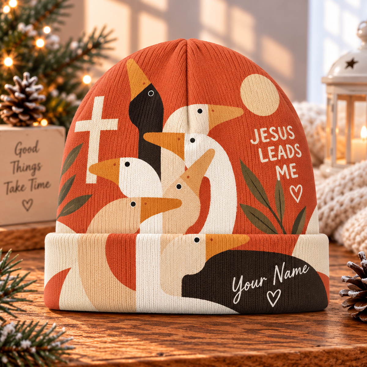 Personalized Goose Flock Beanie Hat