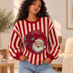Ho Ho Ho Vintage Santa Waffle Sweatshirt