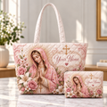 Personalized Blush Rose Quilted Shoulder Bag & Storage Bag