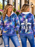 Walk by Faith Galaxy Cross Zip Hoodie
