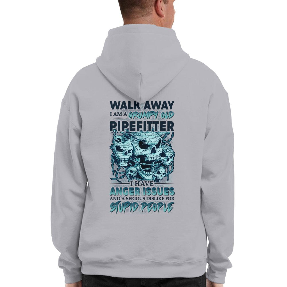 Grumpy Old Pipefitter Apparel - Skull Anger Issues T-Shirt, Hoodie & More - grunx260804-0173
