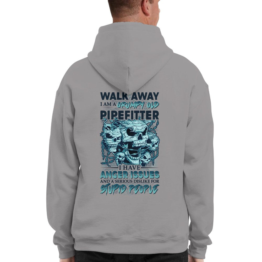 Grumpy Old Pipefitter Apparel - Skull Anger Issues T-Shirt, Hoodie & More - grunx260804-0173