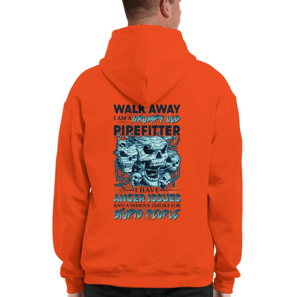 Grumpy Old Pipefitter Apparel - Skull Anger Issues T-Shirt, Hoodie & More - grunx260804-0173