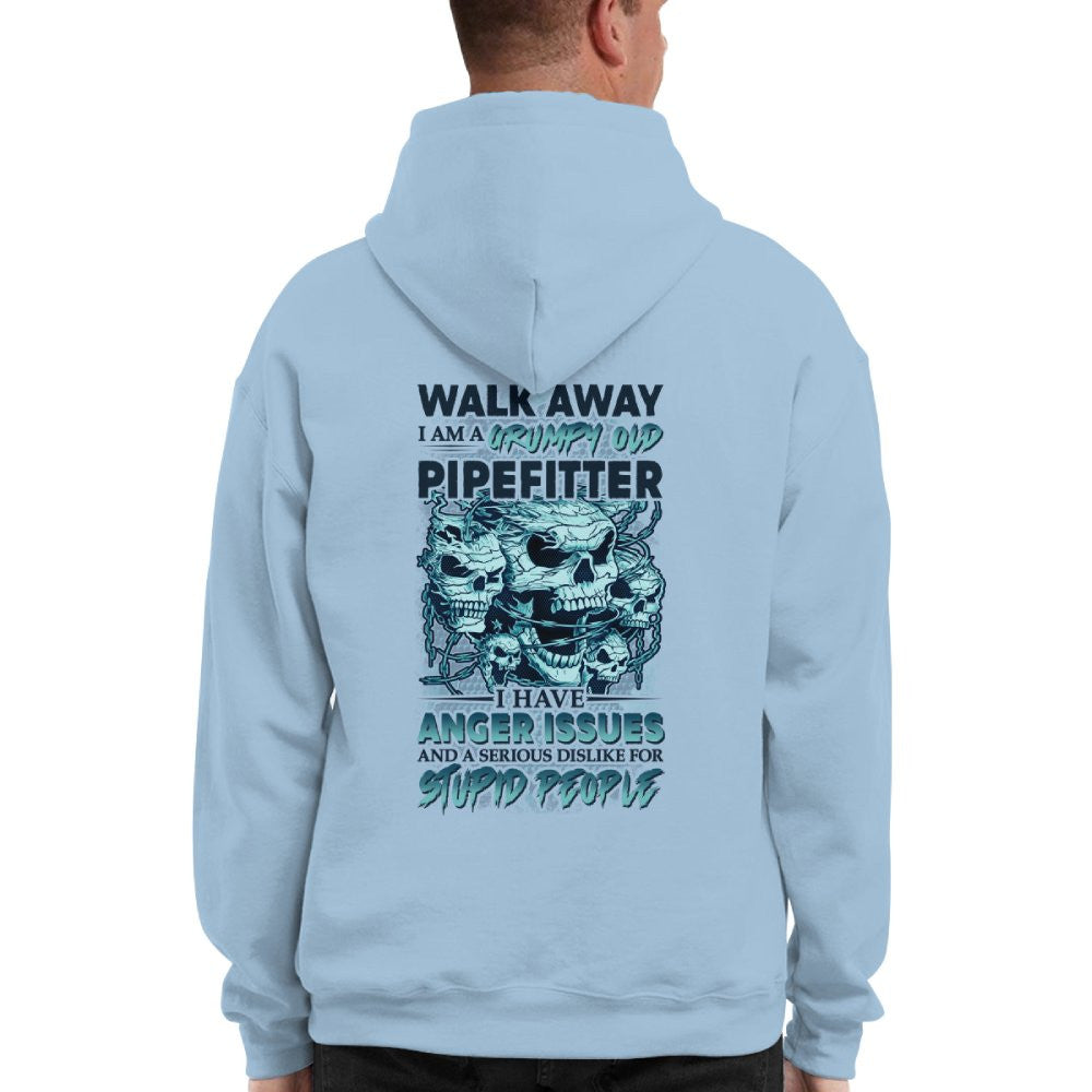 Grumpy Old Pipefitter Apparel - Skull Anger Issues T-Shirt, Hoodie & More - grunx260804-0173
