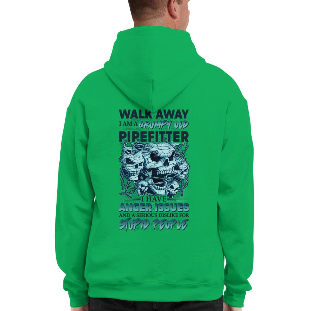 Grumpy Old Pipefitter Apparel - Skull Anger Issues T-Shirt, Hoodie & More - grunx260804-0173