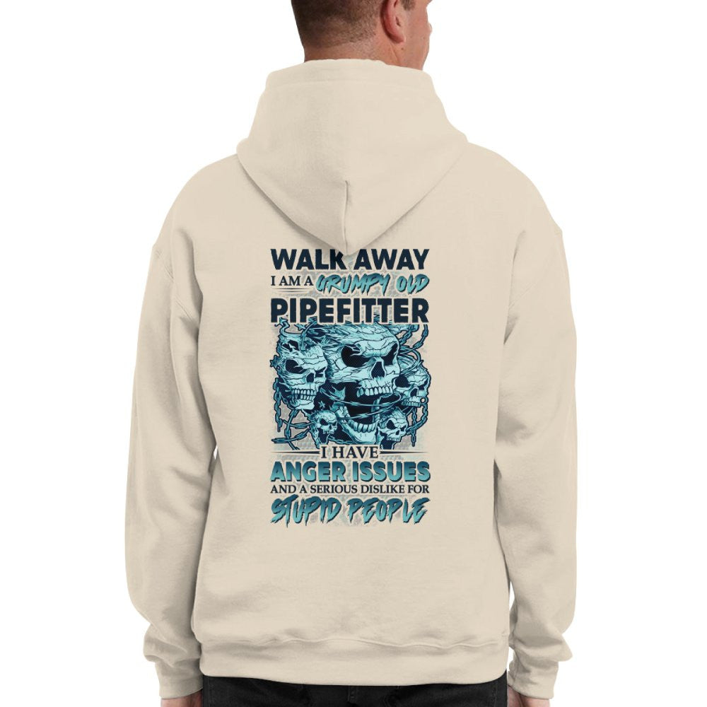 Grumpy Old Pipefitter Apparel - Skull Anger Issues T-Shirt, Hoodie & More - grunx260804-0173
