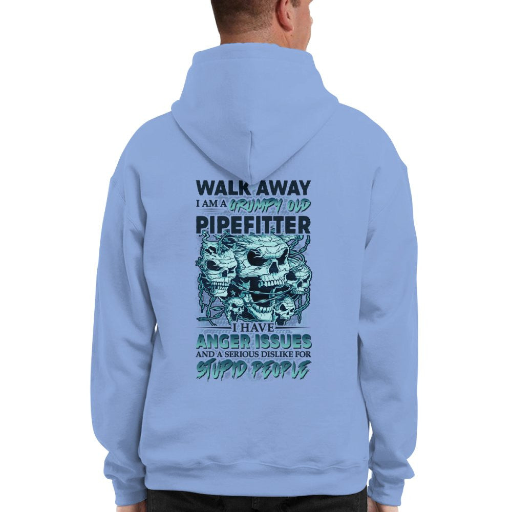Grumpy Old Pipefitter Apparel - Skull Anger Issues T-Shirt, Hoodie & More - grunx260804-0173