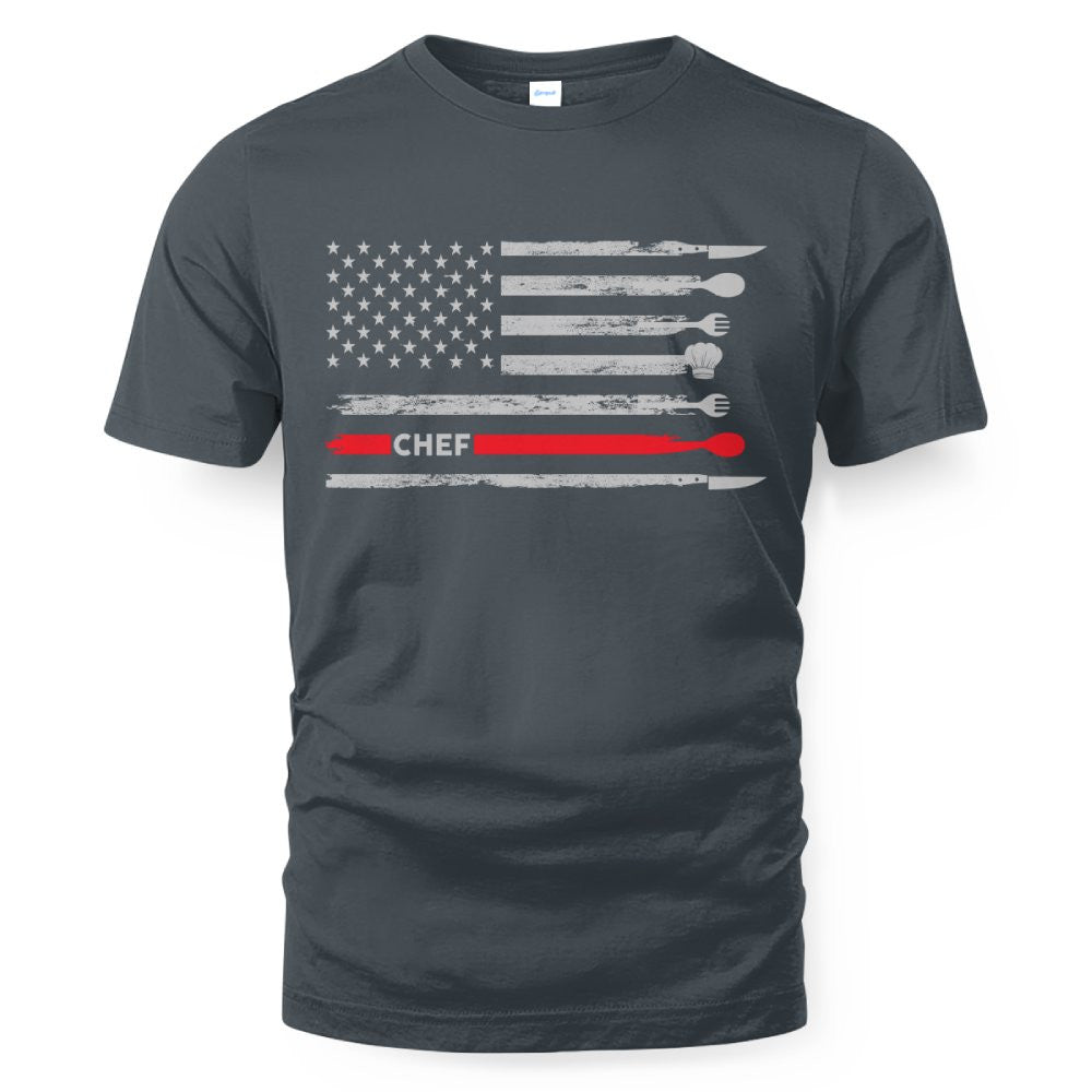 American Flag Chef Apparel - Patriotic Kitchen Crew T-Shirt, Hoodie & More - grunx260804-0143