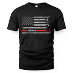 American Flag Lineman Apparel - Patriotic Utility Worker T-Shirt, Hoodie & More - grunx260804-0152
