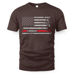 American Flag Lineman Apparel - Patriotic Utility Worker T-Shirt, Hoodie & More - grunx260804-0152