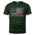 American Flag Lineman Apparel - Patriotic Utility Worker T-Shirt, Hoodie & More - grunx260804-0152