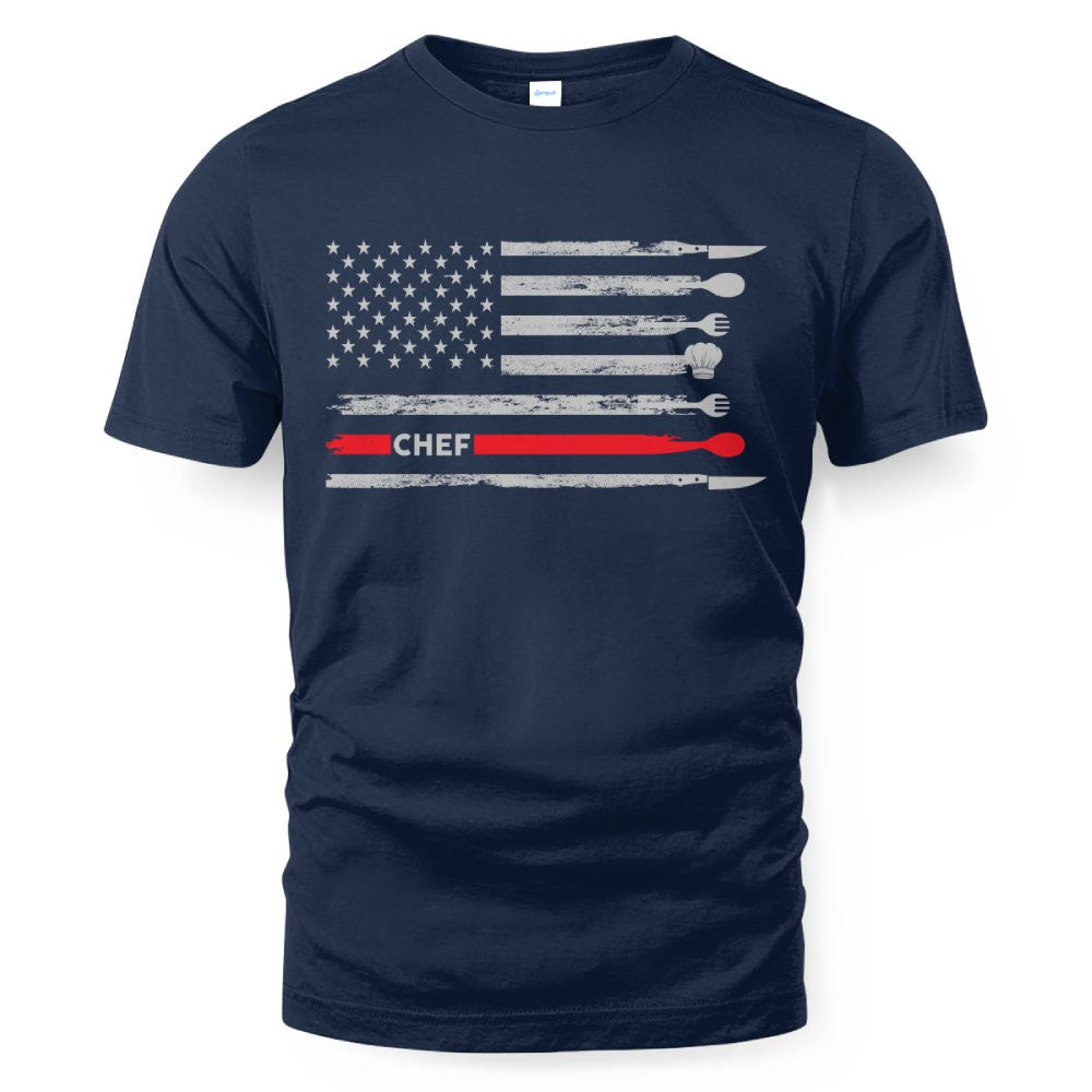 American Flag Chef Apparel - Patriotic Kitchen Crew T-Shirt, Hoodie & More - grunx260804-0143