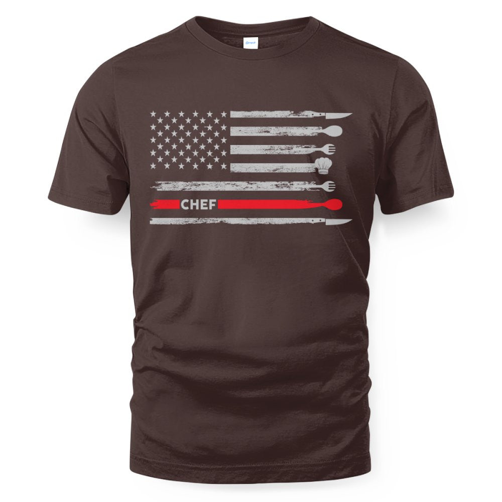 American Flag Chef Apparel - Patriotic Kitchen Crew T-Shirt, Hoodie & More - grunx260804-0143