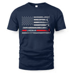 American Flag Lineman Apparel - Patriotic Utility Worker T-Shirt, Hoodie & More - grunx260804-0152