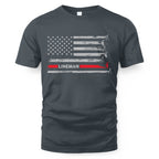 American Flag Lineman Apparel - Patriotic Utility Worker T-Shirt, Hoodie & More - grunx260804-0152