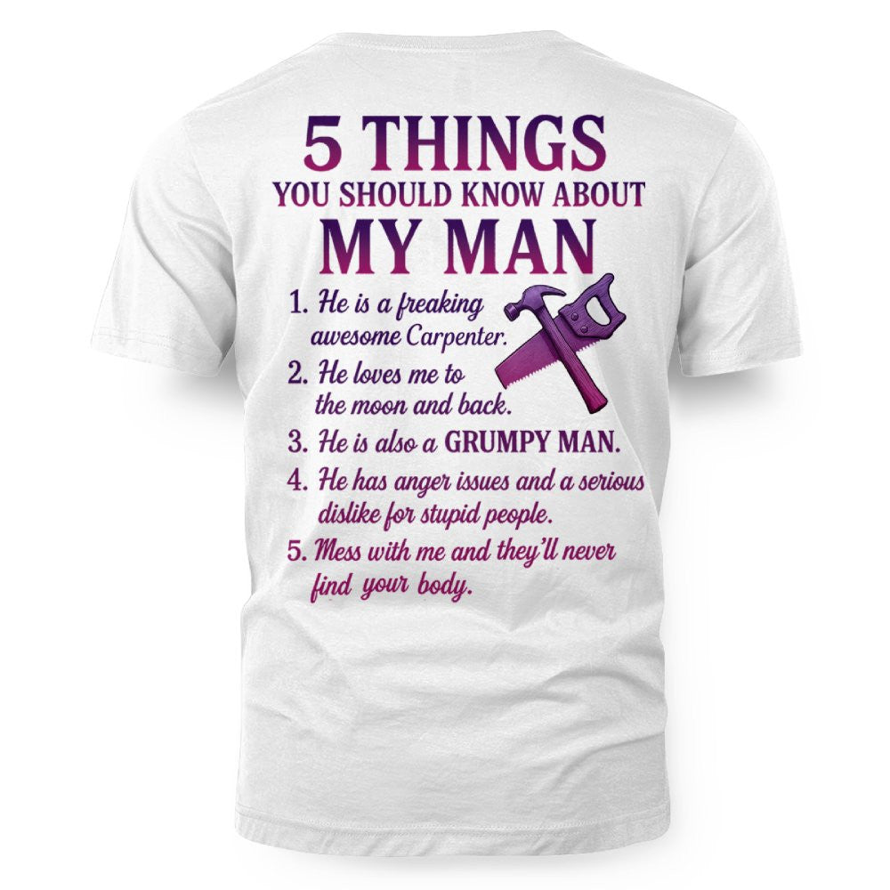 5 Things You Should Know - Carpenter Wife Funny T-Shirt, Hoodie & More - grunx260804-0041